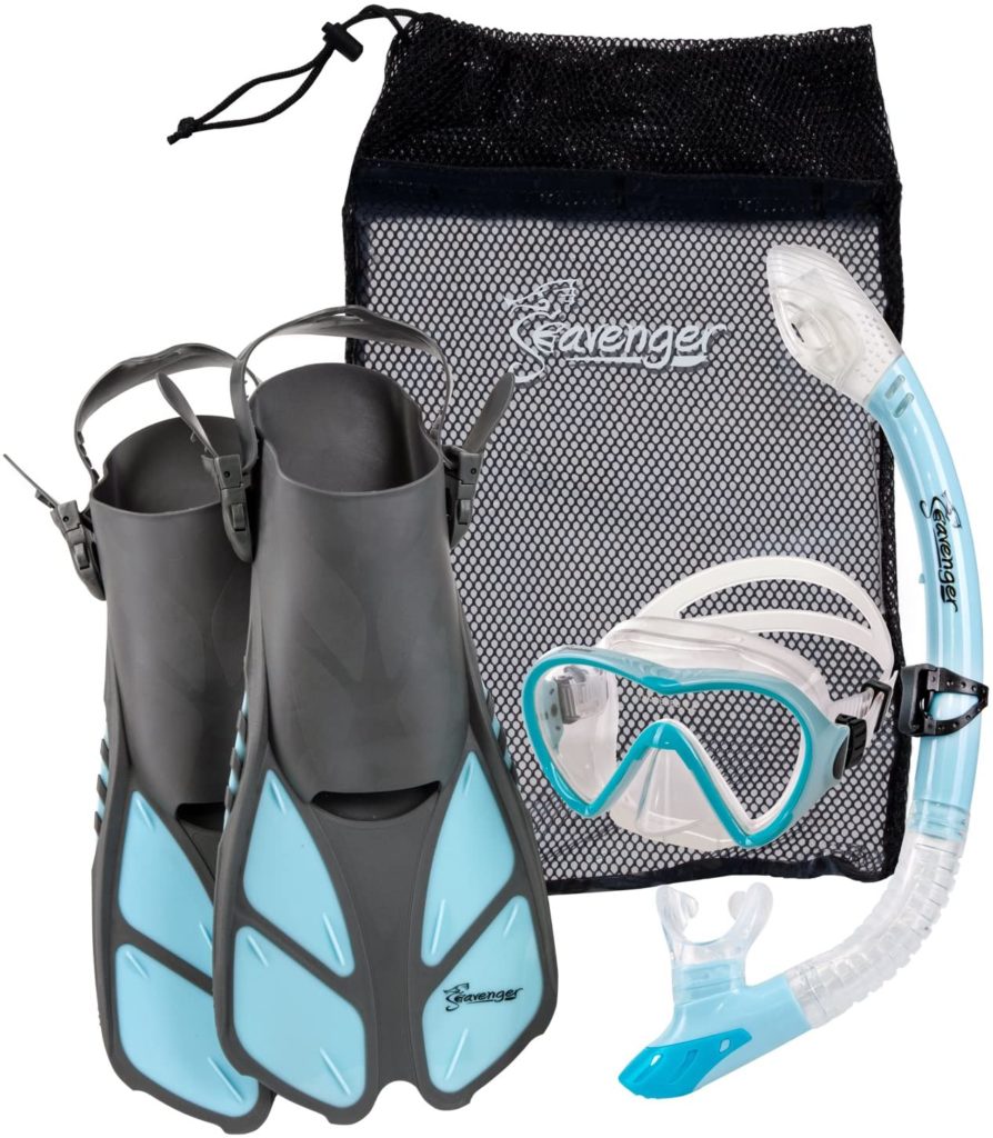 kids snorkel Seavenger Aviator Snorkeling Set with Gear Bag