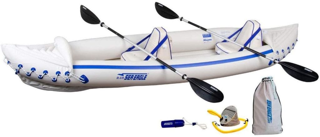 Sea Eagle 3 Person Inflatable Portable Sport Kayak Canoe with paddles